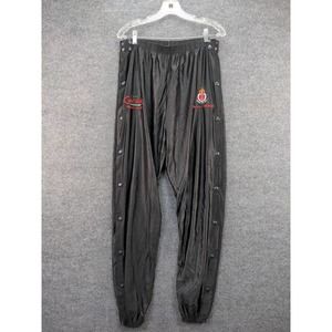 Vintage Johnny Carino's Italian Nylon Button Leg Pants SZ L Black 15W 31 Inseam